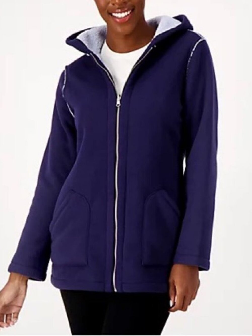 Susan Graver Weekend Reversible Polar Fleece & Sherpa Coat